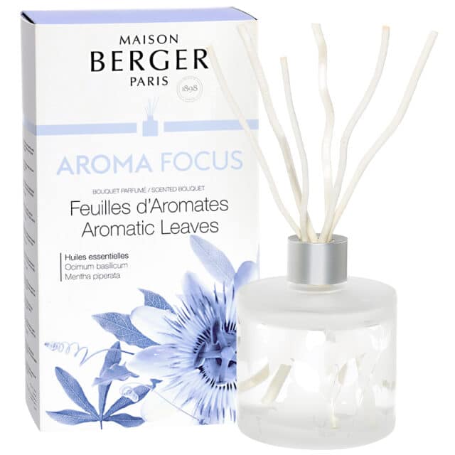 Aroma Focus Aromatic Leaves flakon med duftpinde Bouquet fra Maison Berger - byHviid
