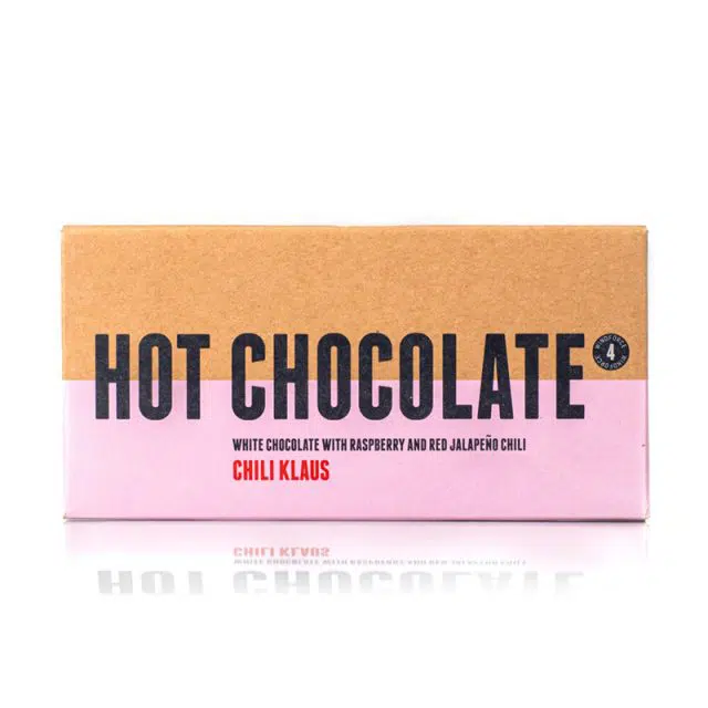 Hvid chili chokolade med hindbær, Hot Chocolate - Chili Klaus - byHviid