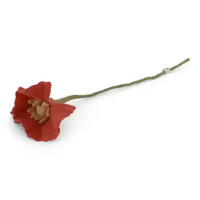 En Gry og Sif - Poppy flower coral - filt blomst - byHviid